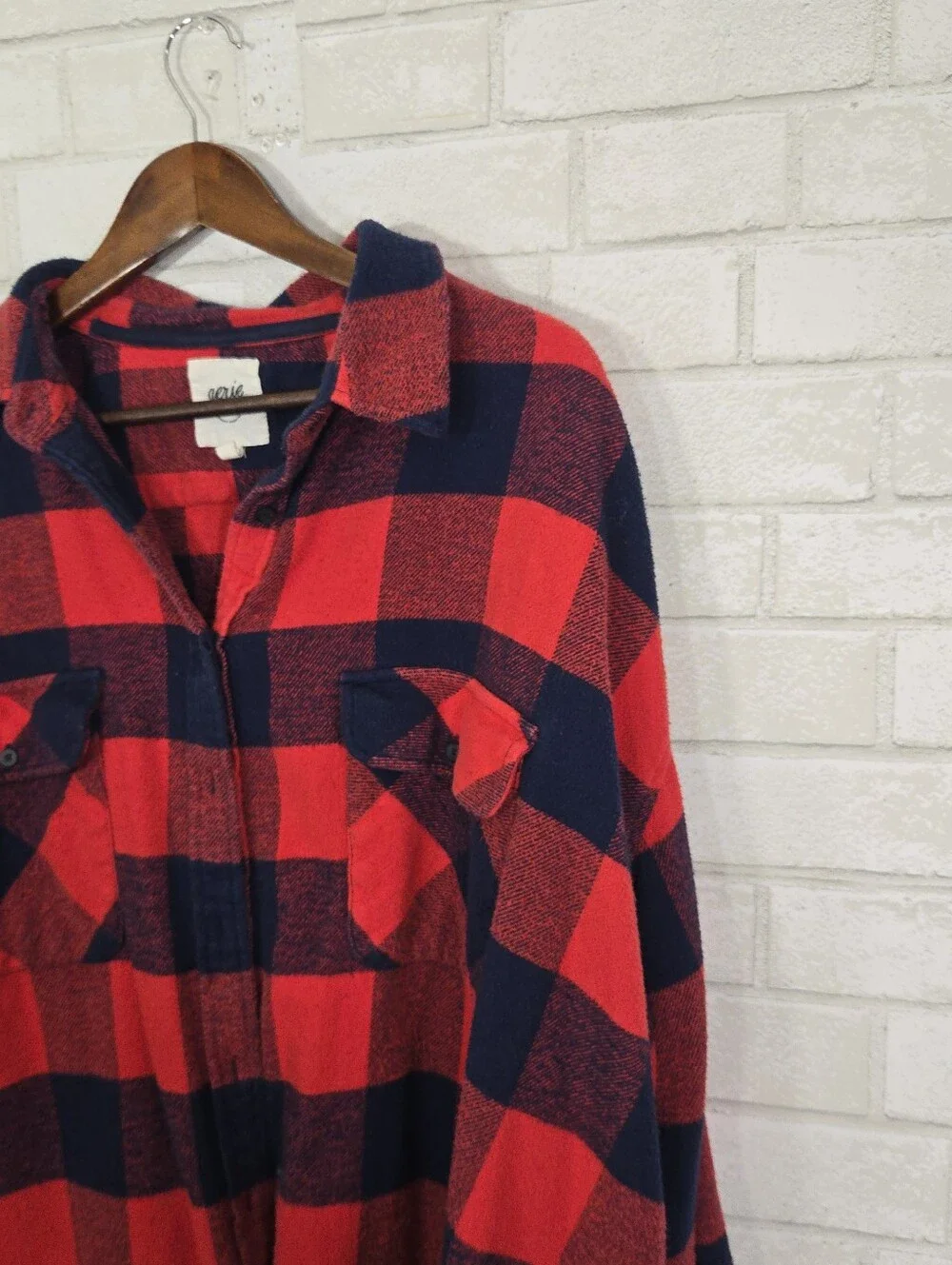 aerie have flannel print Shacket top - Picture 7 of 15